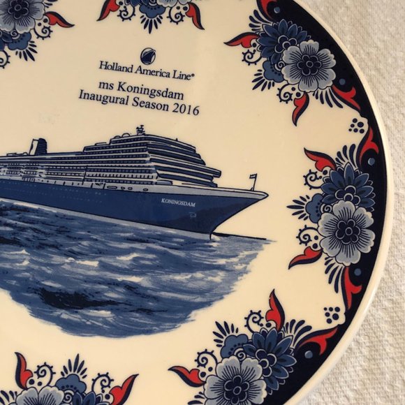 HOLLAND AMERICA ms KONINGSDAM INAUGURAL SEASON 2016 ROYAL GOEDEWAAGEN PLATE 9.5" - Picture 4 of 5